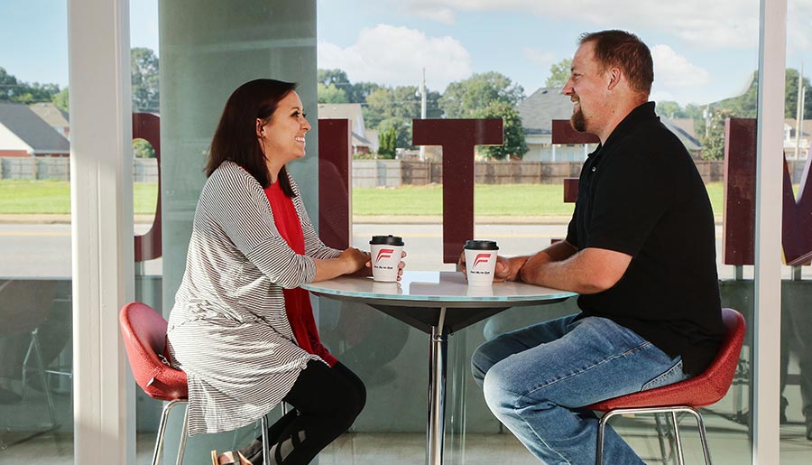 Employee and Customer Meeting at the First Metro Bank Athens Office